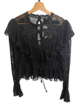 *NWT Zimmermann Resort Castile Crochet Motif Cotton Long Sleeve Peplum Top, Size Z1=US 6