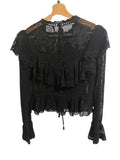*NWT Zimmermann Resort Castile Crochet Motif Cotton Long Sleeve Peplum Top, Size Z1=US 6
