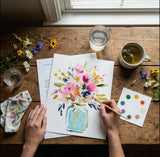 Breathe People Jar of Flowers Beginner Watercolor Painting Kit
