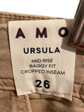 *NWT AMO Ursula Cotton Twill Mid-Rise Baggy Fit Cropped Pants, Size 26(2)