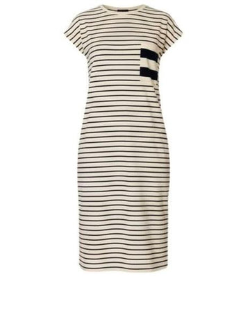 *NWT Kule Honor Cotton Jersey Stripe Cap Sleeve Crew Neck Midi Tee Dress, Size S