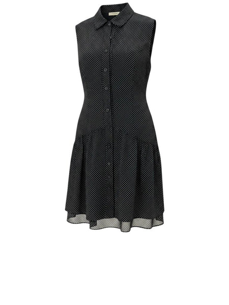 *NWT FRAME The Silk Day Dress Sleeveless Button-Front Collared Drop Waist Mini Dress, Size S