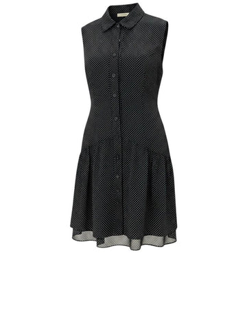 *NWT FRAME The Silk Day Dress Sleeveless Button-Front Collared Drop Waist Mini Dress, Size S