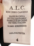 *NWT A.L.C. Dion Crepe Sleeveless Round Neck Draped Faux Wrap Mini Dress, Size 4