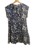 *Marie Oliver Lachlan Cotton Batik Sleeveless V Neck Tiered Mini Dress, Size M