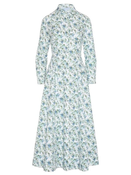 *NWT Hill House The Alandra Cotton Floral Long Sleeve Button-Front Midi Shirt Dress, Size S