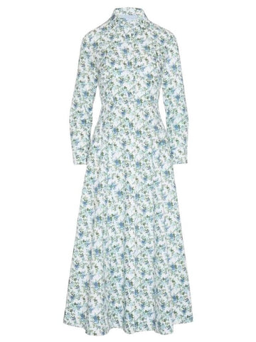 *NWT Hill House The Alandra Cotton Floral Long Sleeve Button-Front Midi Shirt Dress, Size S