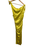 *NWT Alice + Olivia Marilla Satin Sleeveless One Shoulder Ruched Gown Maxi Dress, Size 8