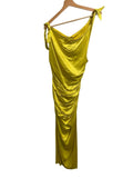 *NWT Alice + Olivia Marilla Satin Sleeveless One Shoulder Ruched Gown Maxi Dress, Size 8