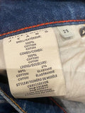 *Alice + Olivia Karrie Embellished Rhinestone Heart Cut-Outs High-Rise Wide Leg Jeans, Size 29 (8)