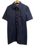 *NWT Veronica Beard Koulis Dark Denim Short Sleeve Collared Button Up Mini Shirtdress, Size 6