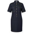 *NWT Veronica Beard Koulis Dark Denim Short Sleeve Collared Button Up Mini Shirtdress, Size 6