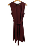 *Theory Desza Crepe Sleeveless Round Hook & Eye Slit Neck Belted Mini Dress, Size 6
