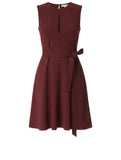 *Theory Desza Crepe Sleeveless Round Hook & Eye Slit Neck Belted Mini Dress, Size 6