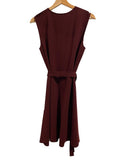 *Theory Desza Crepe Sleeveless Round Hook & Eye Slit Neck Belted Mini Dress, Size 6