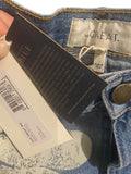 *NWT THE GREAT. The Easy Cut Off Daisy & Check High-Rise Frayed Hem Denim Shorts, Size 26 (2)