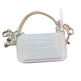 *Marc Jacobs The Snapshot Crocodile Embossed Leather Double J Logo Top Zip Chain Shoulder Strap Camera Bag