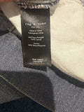 *Rag & Bone Liquid Miramar Lightweight Rayon Trompe L'oeil High-Rise Zip Fly Wide-Leg Jeans, Size 25(0)