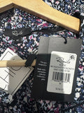 *NWT Rails Sofie Embroidered Cotton Floral Ladder Trim Flutter Sleeve Split Neck Belted Midi Dress, Size M