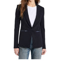 *Veronica Beard Scuba Dickey Ponte Zipper Pockets Snap Close Blazer Jacket, Size 2