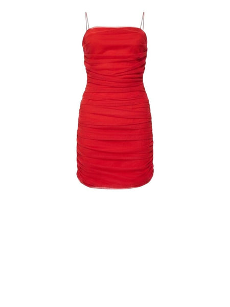 ^Alice + Olivia Mesh Cami Draped Neck Ruched Bodycon Mini Dress, Size 8