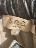 *Sea New York Amari Denim High-Rise Bubble Hem Midi Jean Skirt, Size 2
