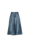 *Sea New York Amari Denim High-Rise Bubble Hem Midi Jean Skirt, Size 2