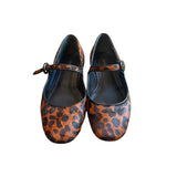 *Larroude Blair Calf Hair Leopard Print Mary Jane Flats, Size 7.5