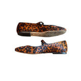 *Larroude Blair Calf Hair Leopard Print Mary Jane Flats, Size 7.5