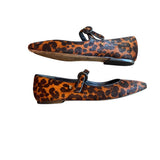*Larroude Blair Calf Hair Leopard Print Mary Jane Flats, Size 7.5