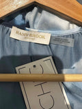 *Ramy Brook Ashlynn Satin Watercolor Sleeveless V-Neck Tucked Waistband Mini Dress, Size S