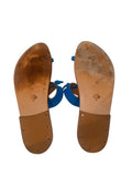 *K.Jacques Ganges Suede & Leather Toe Ring T-Bar Flat Slide Sandals, Size 40