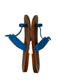 *K.Jacques Ganges Suede & Leather Toe Ring T-Bar Flat Slide Sandals, Size 40