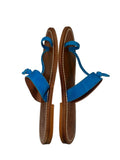 *K.Jacques Ganges Suede & Leather Toe Ring T-Bar Flat Slide Sandals, Size 40