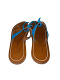 *K.Jacques Ganges Suede & Leather Toe Ring T-Bar Flat Slide Sandals, Size 40