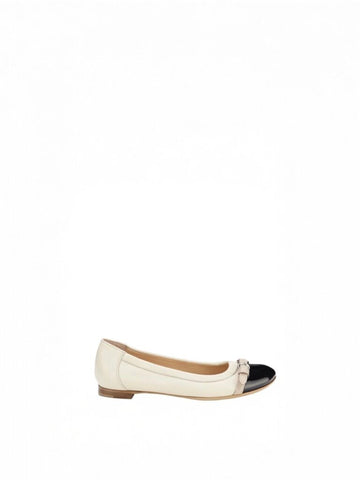 *AGL Monika Leather Patent Toecap Buckle Trim Ballet Flat, Size 39.5