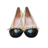 *AGL Monika Leather Patent Toecap Buckle Trim Ballet Flat, Size 39.5