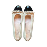 *AGL Monika Leather Patent Toecap Buckle Trim Ballet Flat, Size 39.5