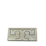 *Tory Burch Serif Textured Metallic Leather Cut Out Miller Logo Clutch