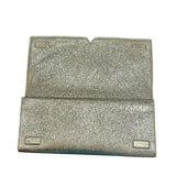 *Tory Burch Serif Textured Metallic Leather Cut Out Miller Logo Clutch
