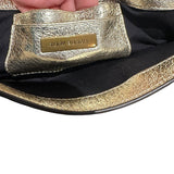 *Tory Burch Serif Textured Metallic Leather Cut Out Miller Logo Clutch