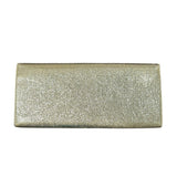 *Tory Burch Serif Textured Metallic Leather Cut Out Miller Logo Clutch
