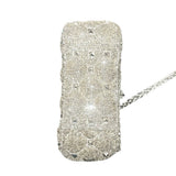 *Valentino Garavani Rockstud Glitter Beaded Leather Twist Lock Top Handle Chain Strap Crossbody Bag