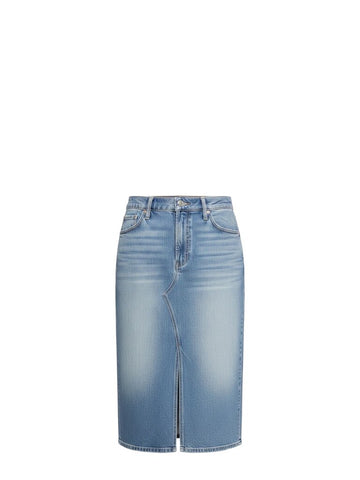 *NWT Mother The Ditcher A-Line Denim Five Pocket Slit Front Knee Length Skirt, Size 29 (8)