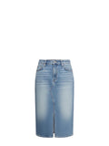 *NWT Mother The Ditcher A-Line Denim Five Pocket Slit Front Knee Length Skirt, Size 29 (8)