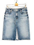*NWT Mother The Ditcher A-Line Denim Five Pocket Slit Front Knee Length Skirt, Size 29 (8)