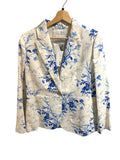 *NWT L.K. Bennett JK Fleur Cotton & Linen Floral Notch Collar Single Button Blazer Jacket, Size 6