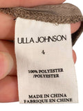 *NWT Ulla Johnson Lucy Satin Ruffle Trim Balloon Sleeve Tie Split Neck Top, Size 4