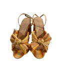 *NWT Loeffler Randall Camellia Pleated Faille Knot Bow Vamp Block Heel Sandals w/Box, Size 8