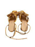 *NWT Loeffler Randall Camellia Pleated Faille Knot Bow Vamp Block Heel Sandals w/Box, Size 8
